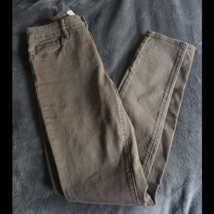 brown high rise skinny jeans